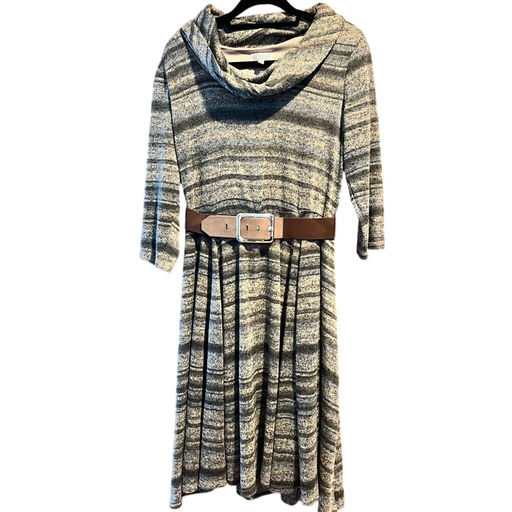 Vintage Bethany cowl neck sweater‎ dress size Large earth tones office core Y2K